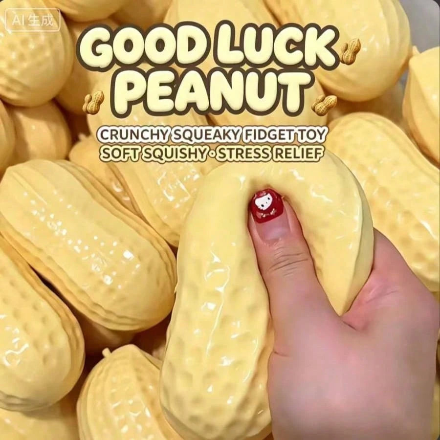 Crunchy peanut squishy being squeezed