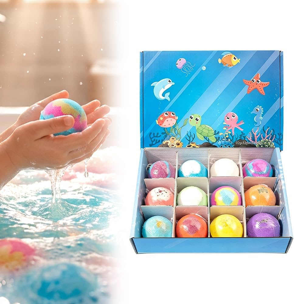 Bubble Bath Bombs with Toy β Multi-Fragrance Set | 100g Each | Pack of 12