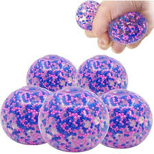 2 Pack Stress Balls Squishy Toys for Kids | Mini Beads