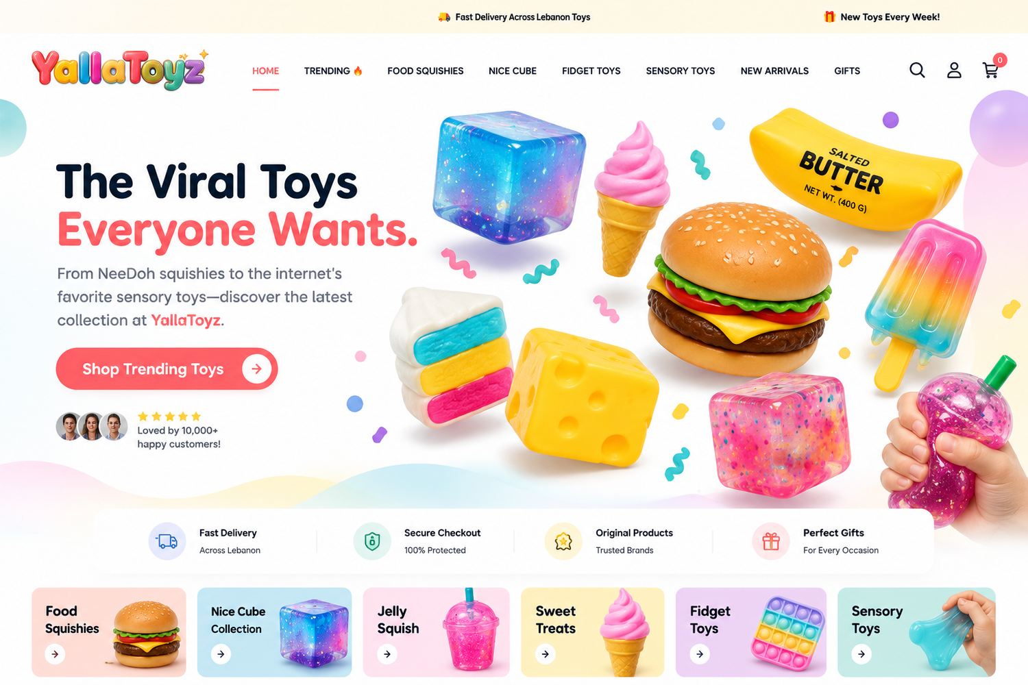 Trending viral squishy toys at YallaToyz