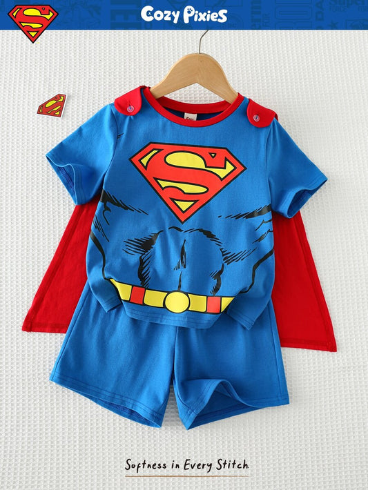 SUPERMAN x CozyPixies Blue Costume – Top, Shorts & Cape – source gallery 1