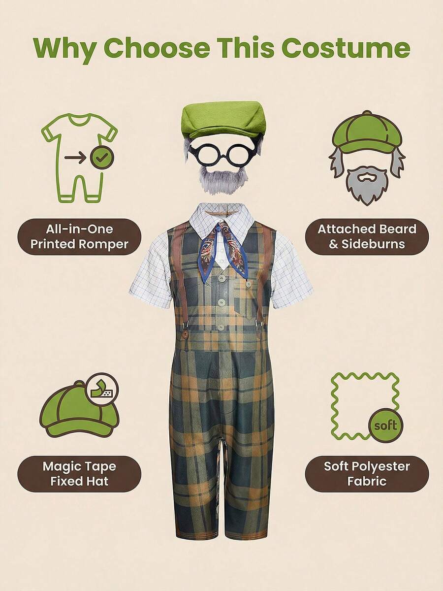 Kids Grandpa Costume Set – Plaid Outfit – source gallery 4