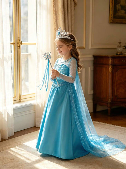 Blue Long-Sleeve Princess Costume Set – source gallery 2