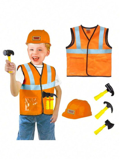 Kids Construction Worker Costume – Orange Set – source gallery 6