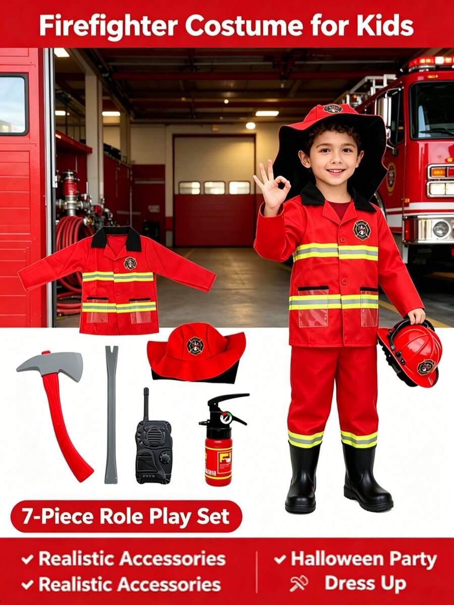B.B.STUDY Firefighter Costume – 7-Piece Set – source gallery 2