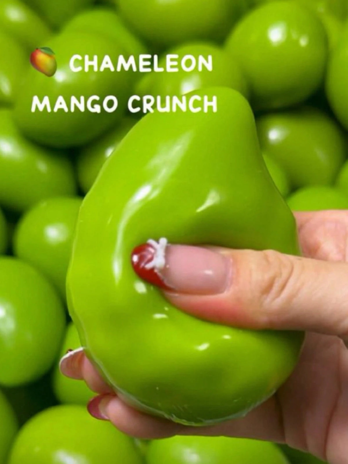 Crunchy colour-changing mango squishy