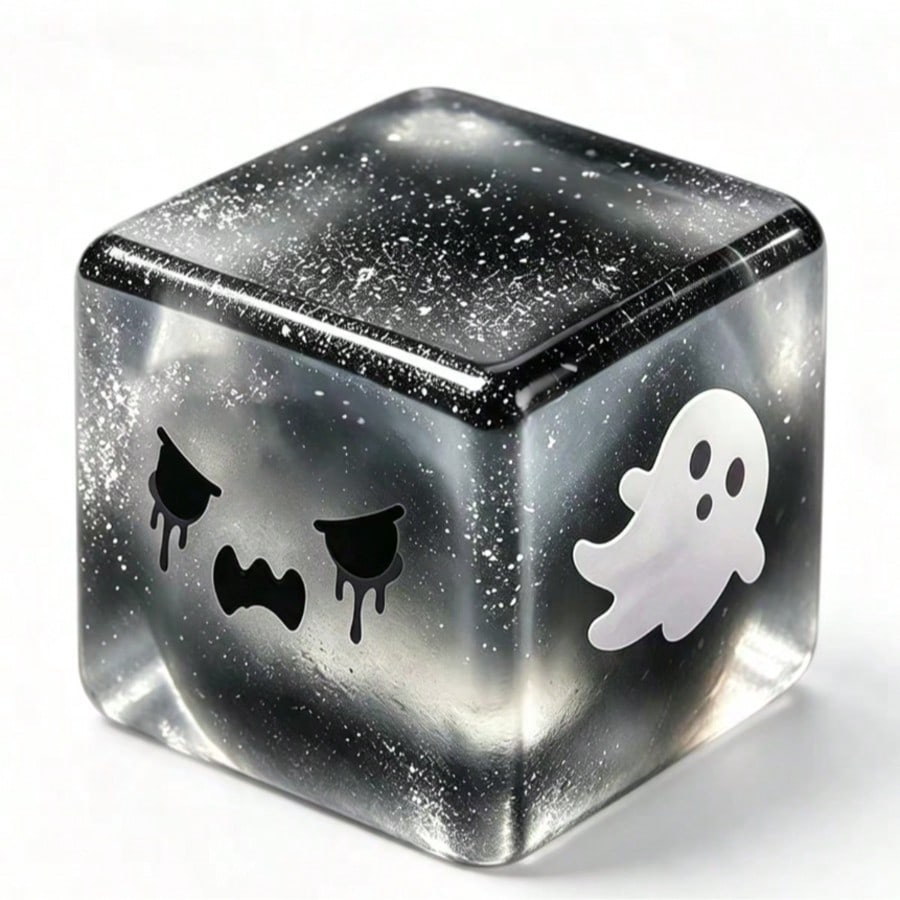 Halloween squishy cube with ghost design
