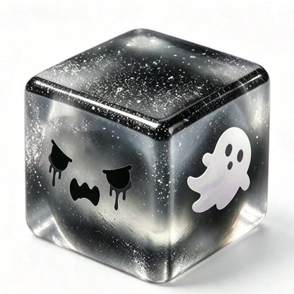 Halloween squishy cube with ghost design
