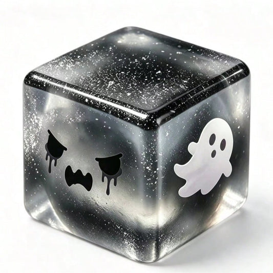 Halloween squishy cube with ghost design