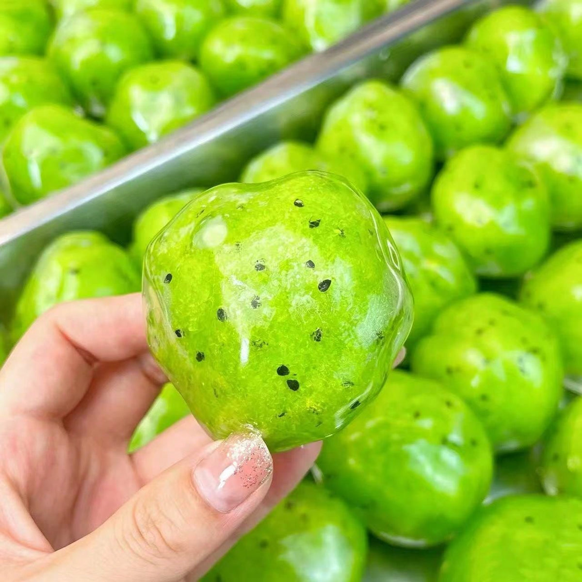 Kiwi squishy ball close-up