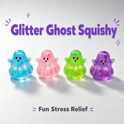 Sequin ghost squishies in four colours