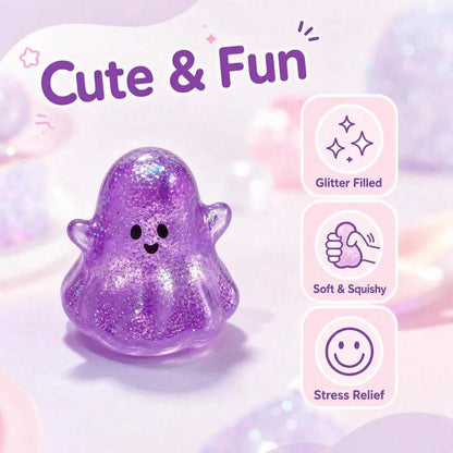 Sequin ghost squishy close-up
