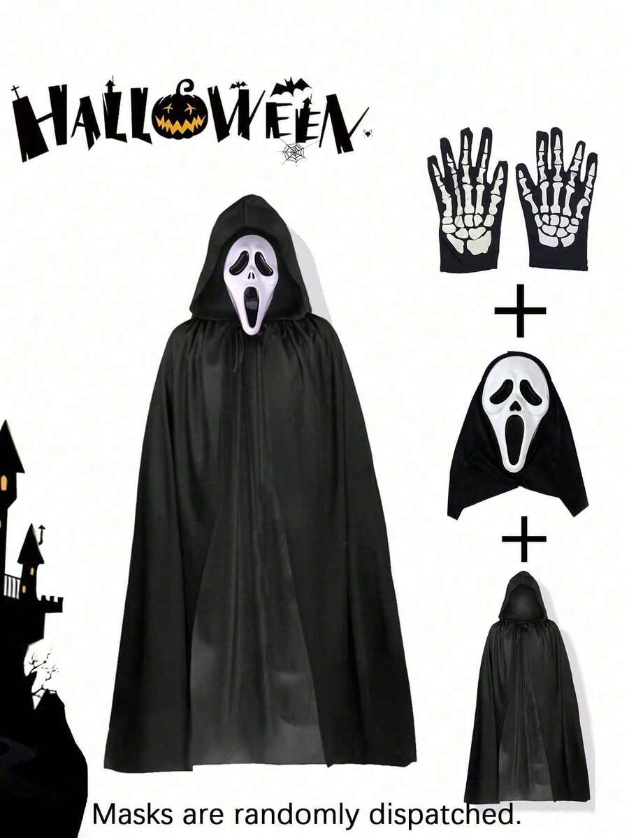 Black Ghost Costume – Cloak, Mask & Gloves – source gallery 1