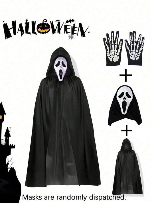 Black Ghost Costume – Cloak, Mask & Gloves – source gallery 1