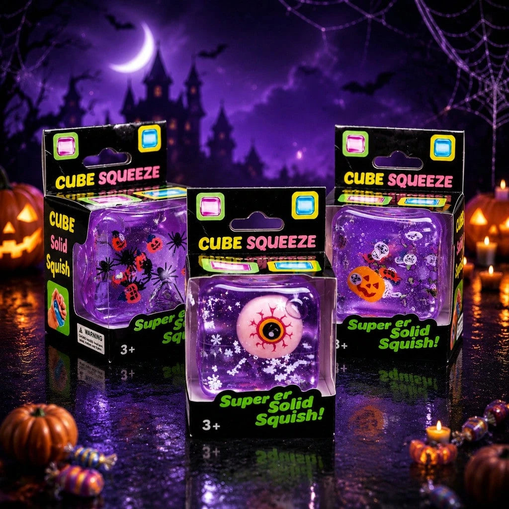 Halloween cube squishies in boxes