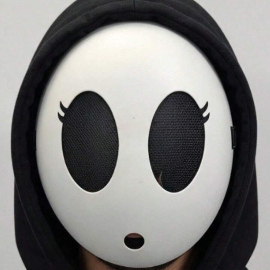Shy ghost blank-face mask, women's style with hood