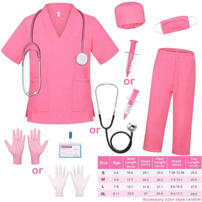 Kids Pink Doctor Costume – 8-Piece Set – source gallery 2