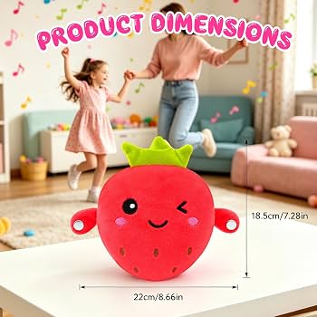 Interactive Strawberry Plush Toy – Touch Responsive