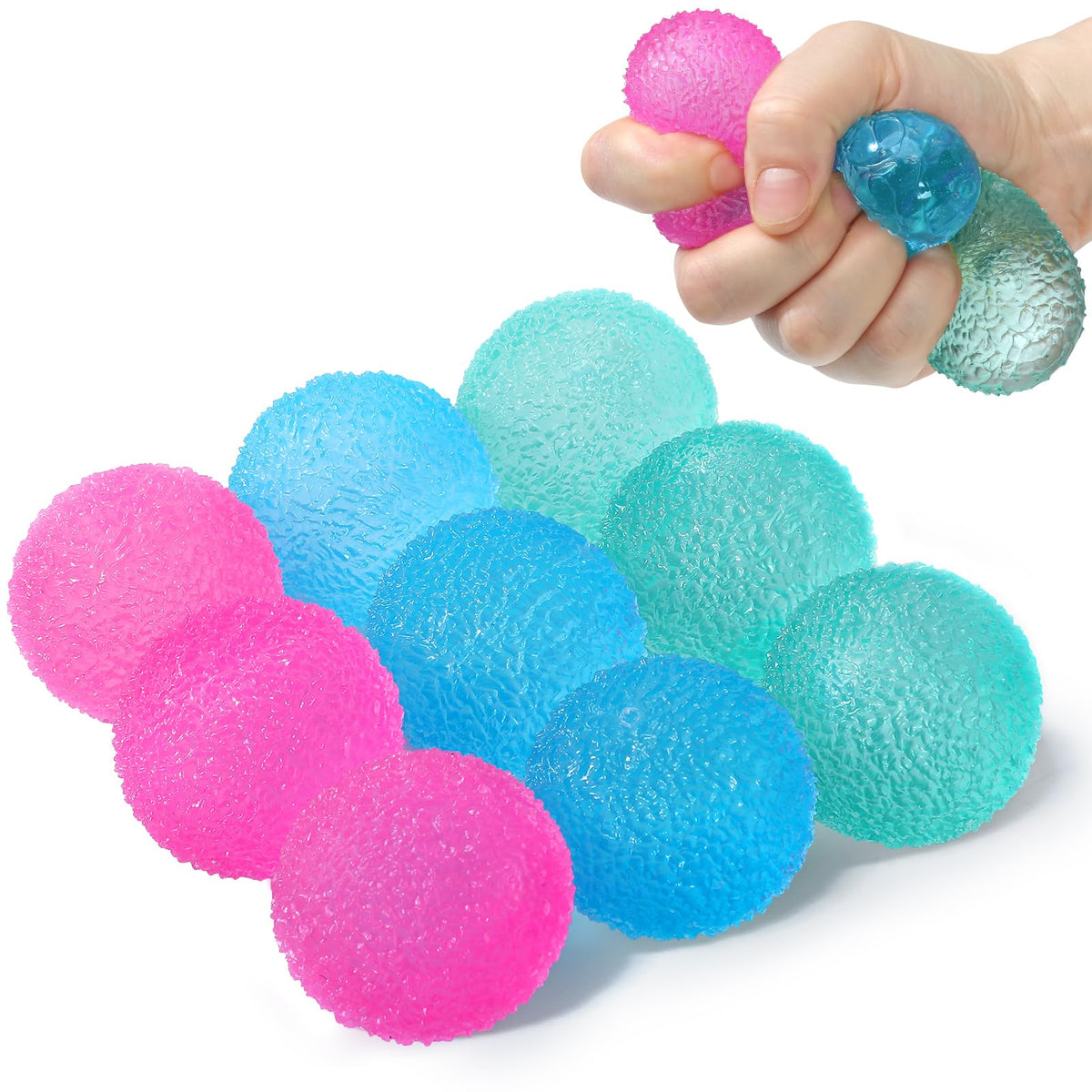 New Needohe High Density Solid Texture Grass Ball,Marble Texture Ice Cubes Mochi Stress Relief Random Color