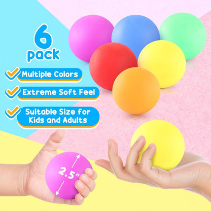 Soft Squeeze Stress Mini Ball – 6 Piece