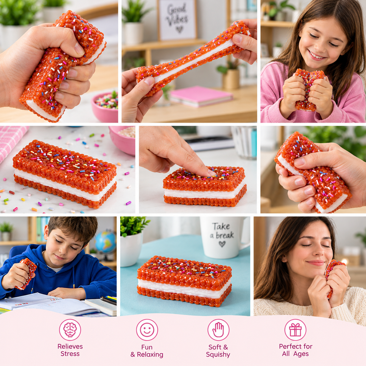 Cookie Shape Silicone Squishy Toys-Needoh