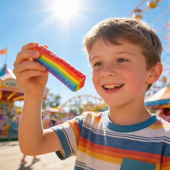 Rainbow Sour Candy Strip Squishies Toy, Slow Rising Squishies Stripes Squeeze