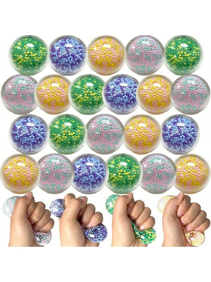 2 Pack Stress Balls Squishy Toys for Kids | Mini Beads