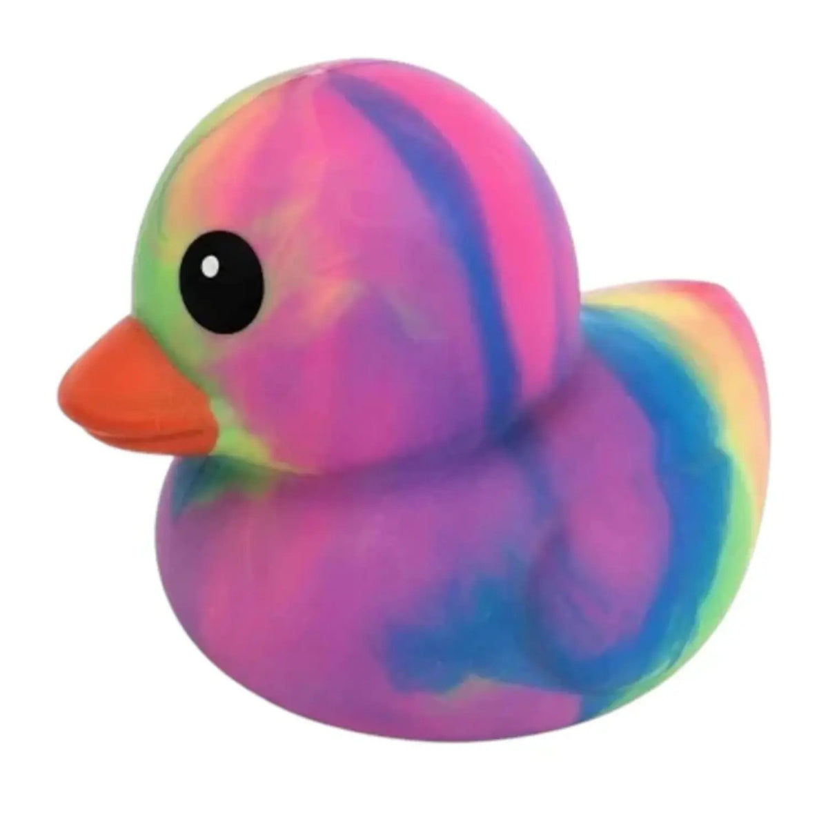 Jumbo Rainbow Tie-Dye Duck Squishy Toy – Soft Slow-Rising Stress Relief Fidget