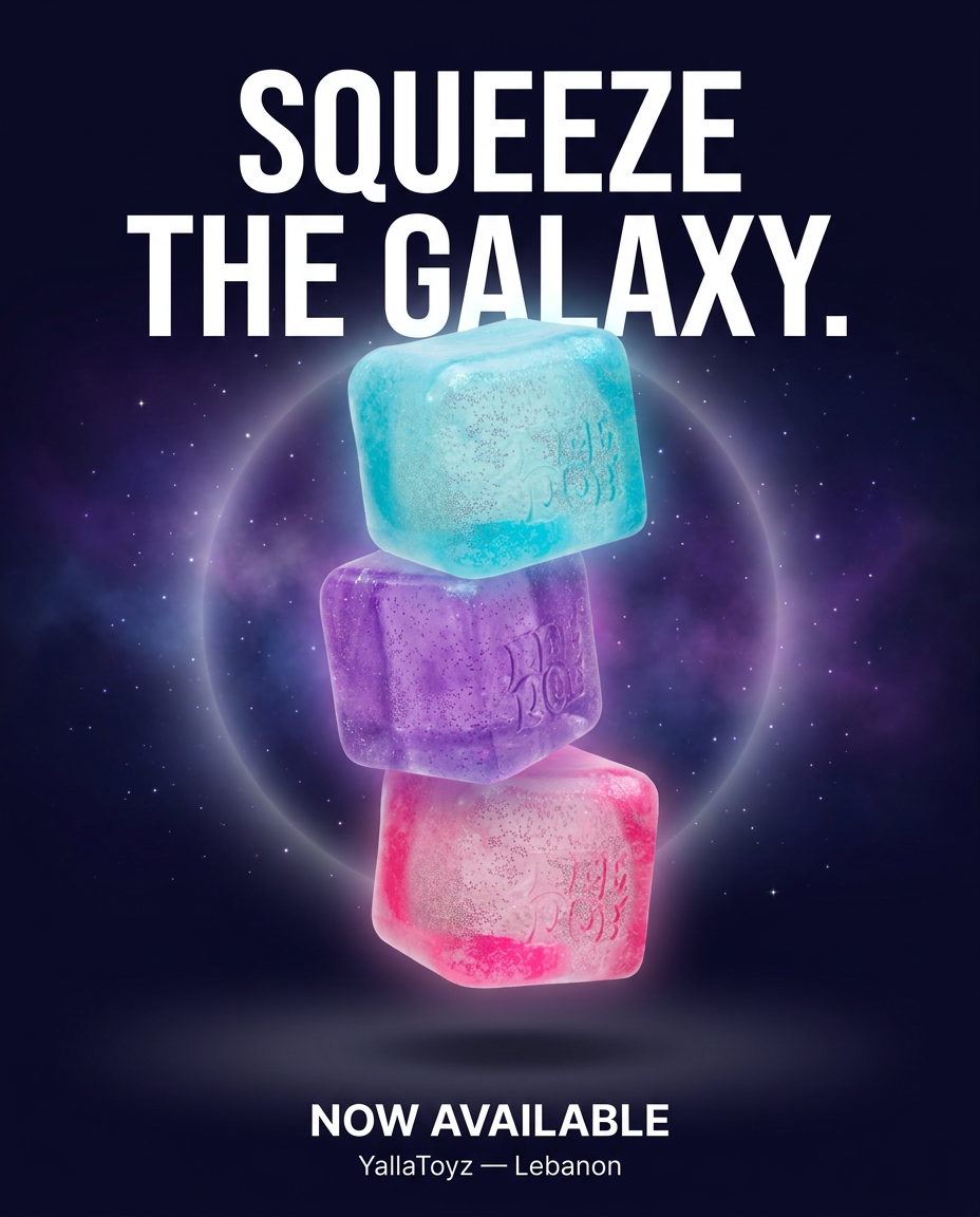 Colourful transparent cube squishies