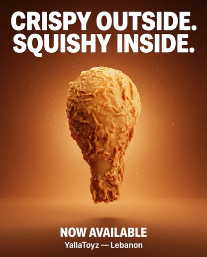 Realistic fried chicken squishy promotional image
