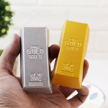 Gold bar stress toy display