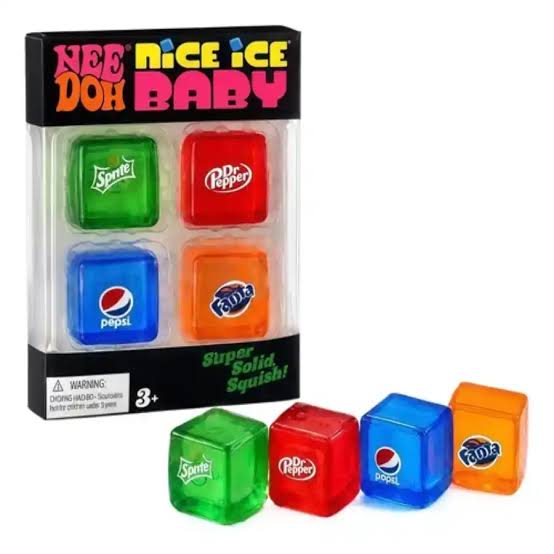 Soda Cube Squishy Set – Super Solid Ice Cube Sensory Fidget Toy (4-Pack) Inspired by NeeDoh