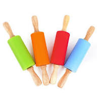 Mini Rolling Pin, Kids Rolling Pins Wooden Handle Non-Stick Silicone Rolling Pins Pastry