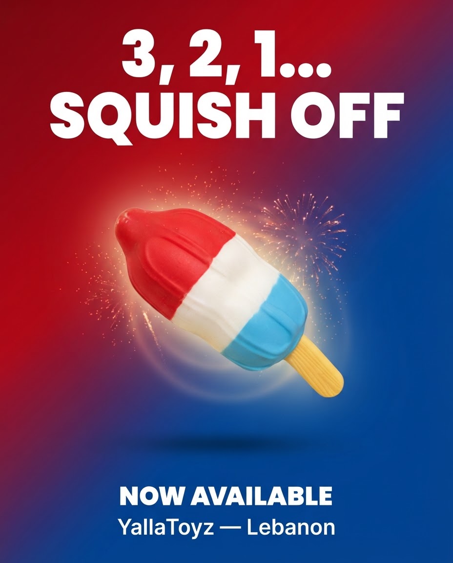 Jumbo red white and blue popsicle squishy promotional image