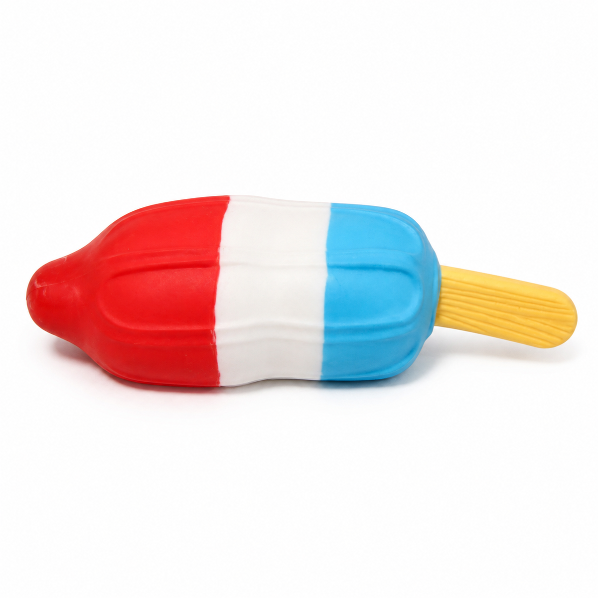 Jumbo red white and blue popsicle squishy on white background