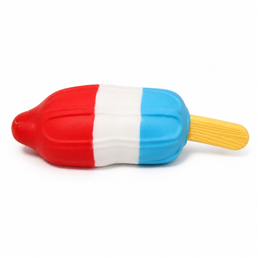 Jumbo red white and blue popsicle squishy on white background