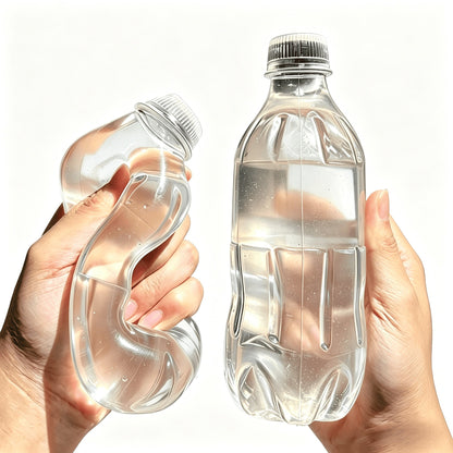 Clear water bottle wobbler squishy toy bending and twisting