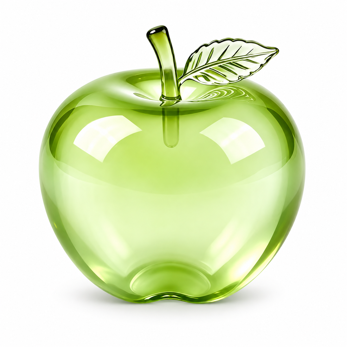 Jelly Apple Squishy — Green; isolated product on a plain background