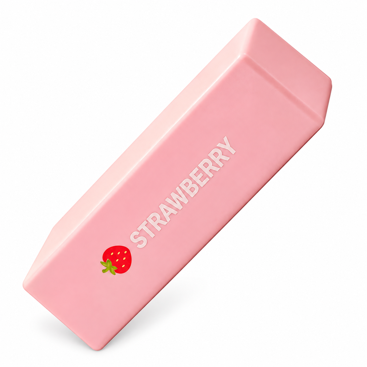 Pink Strawberry Butter Squishy; isolated product on a white background