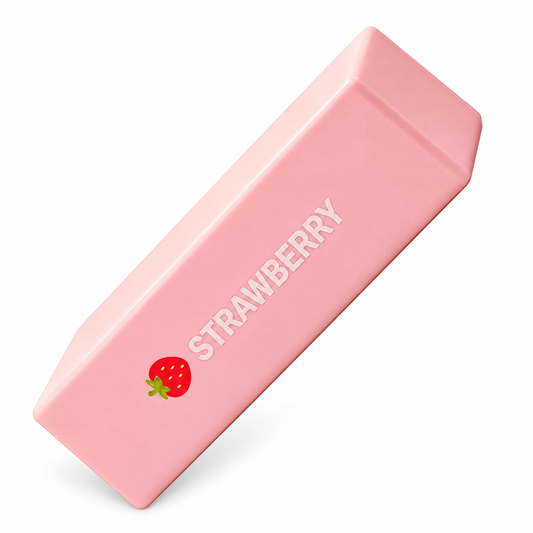 Pink Strawberry Butter Squishy; isolated product on a white background