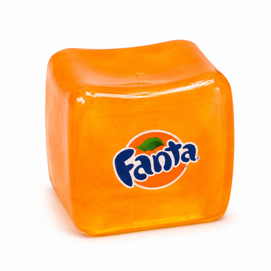Pepsi + Fanta + Sprite NeeDoh Nice Cube – Hard Squishy — Fanta; isolated product on a white background