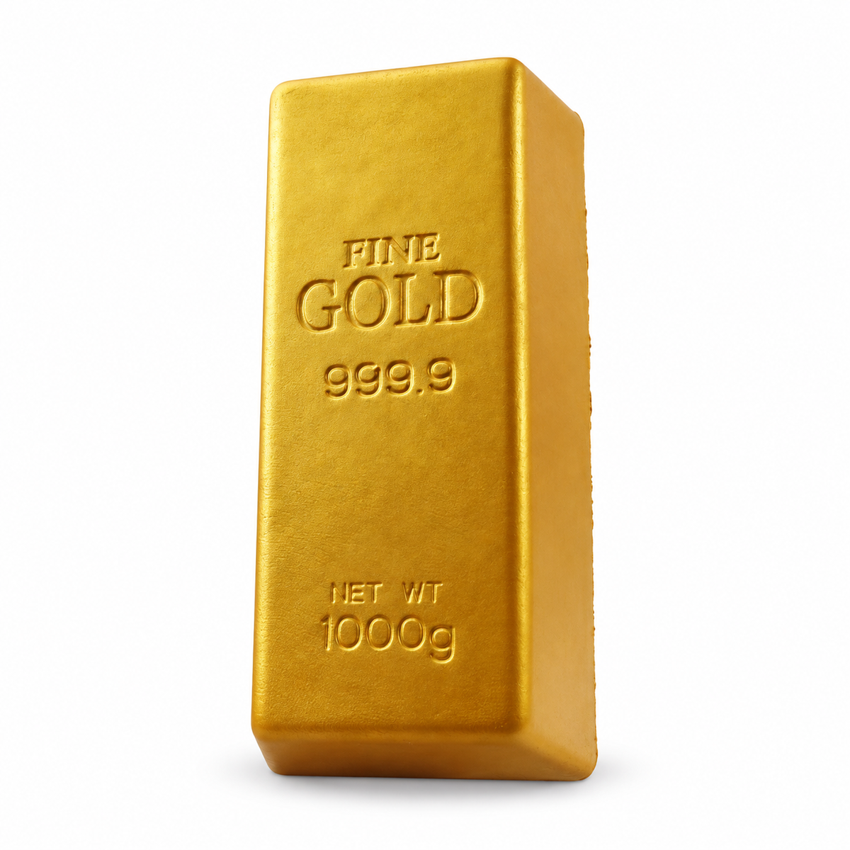 Simulation Gold Bar Slow-Rise Squishy; isolated product on a white background