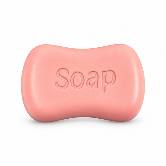 Soap Bar Squishy — Pink; isolated product on a plain background