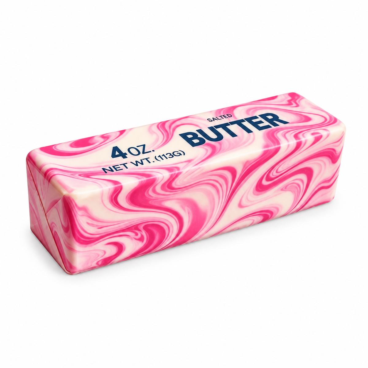 Butter Stick Squishy Marbled Multicolor; isolated product on a white background