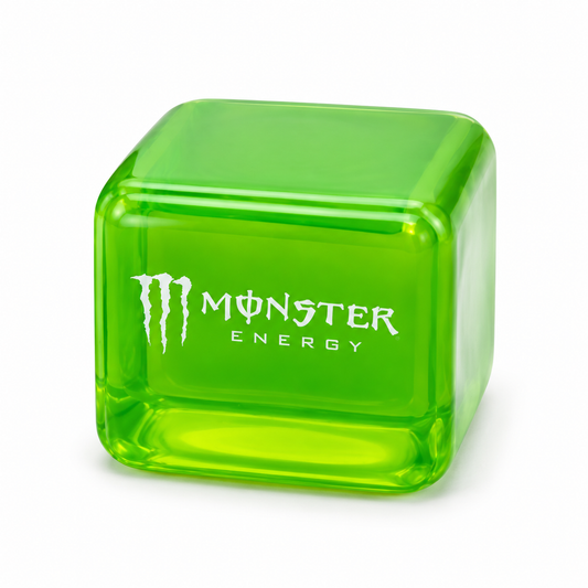 Needoh Monster Energy Nice Cube Squishy; isolated product on a white background