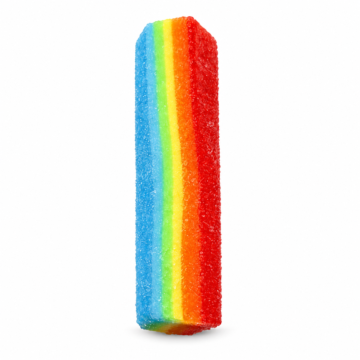 Rainbow Sour Candy Strip Squishies Toy, Slow Rising Squishies Stripes Squeeze; isolated product on a white background
