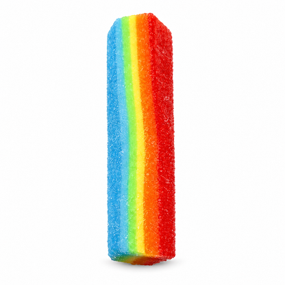 Rainbow Sour Candy Strip Squishies Toy, Slow Rising Squishies Stripes Squeeze; isolated product on a white background