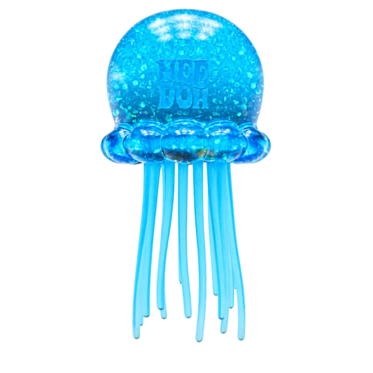NeeDoh Jelly Squish — Blue; isolated product on a plain background