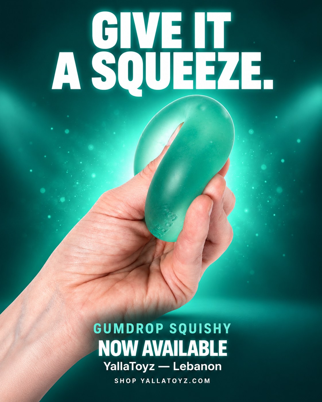 green textured gumdrop sensory squishy